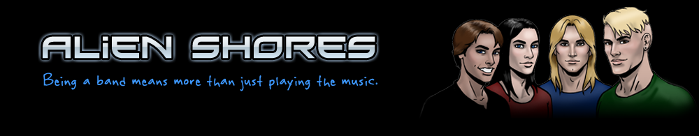 Alienshores logo and tag